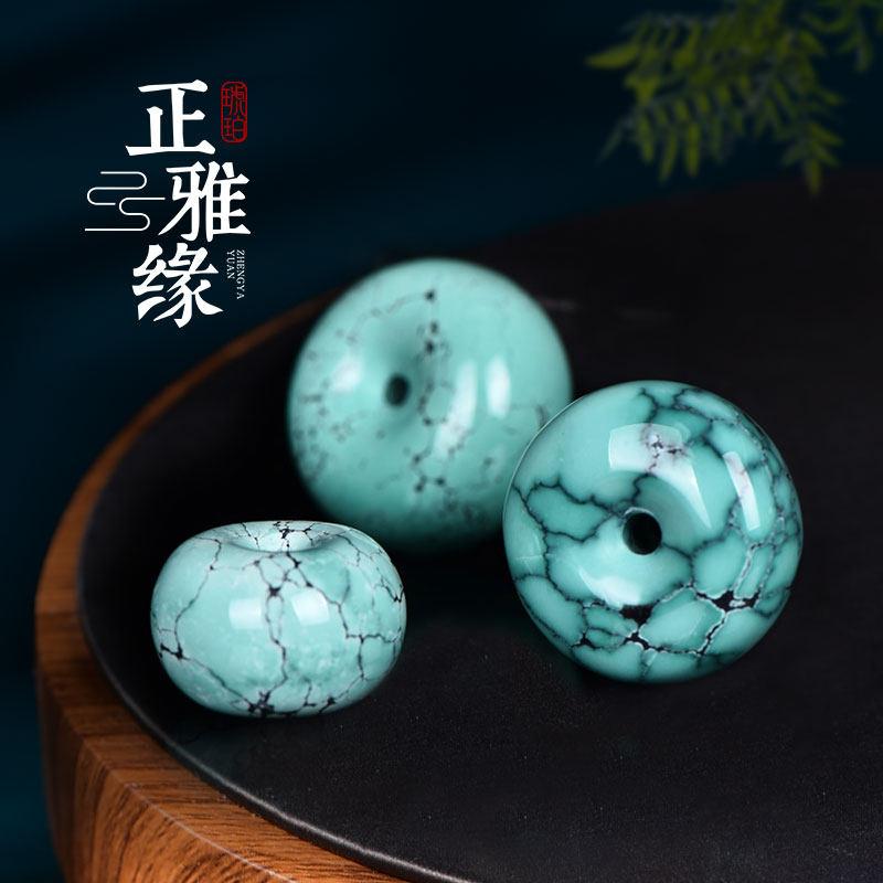 Zhengya turquoise small peace buckle original mine pure natural pendant back cloud pier size bagel accessory set