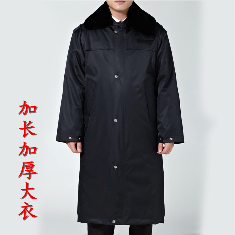 Security cotton coat men's winter thickening and lengthening multi-functional cold-proof work uniform uniform cotton coat