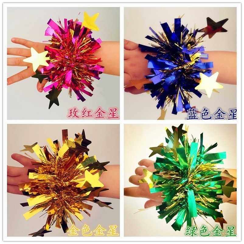 Hand holding group wedding group purple gold blue cheerleader single hand wearing garland wrist flower sister children's jewelry