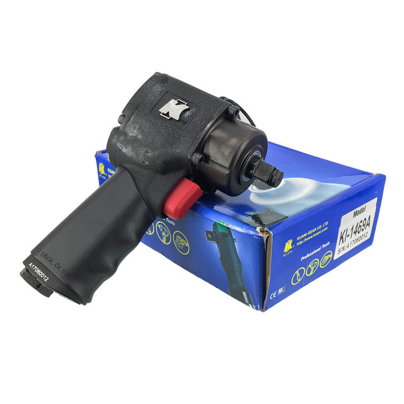 Taiwan Crown 100 million KI-1469-A Pneumatic Wrench 1 2 Inch Single Hammer Type Super Short small large torque small pneumatic wrench