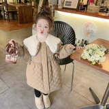 Демисезонное термобелье, детский флисовый пуховик, длинная детская куртка, в западном стиле, увеличенная толщина, средней длины