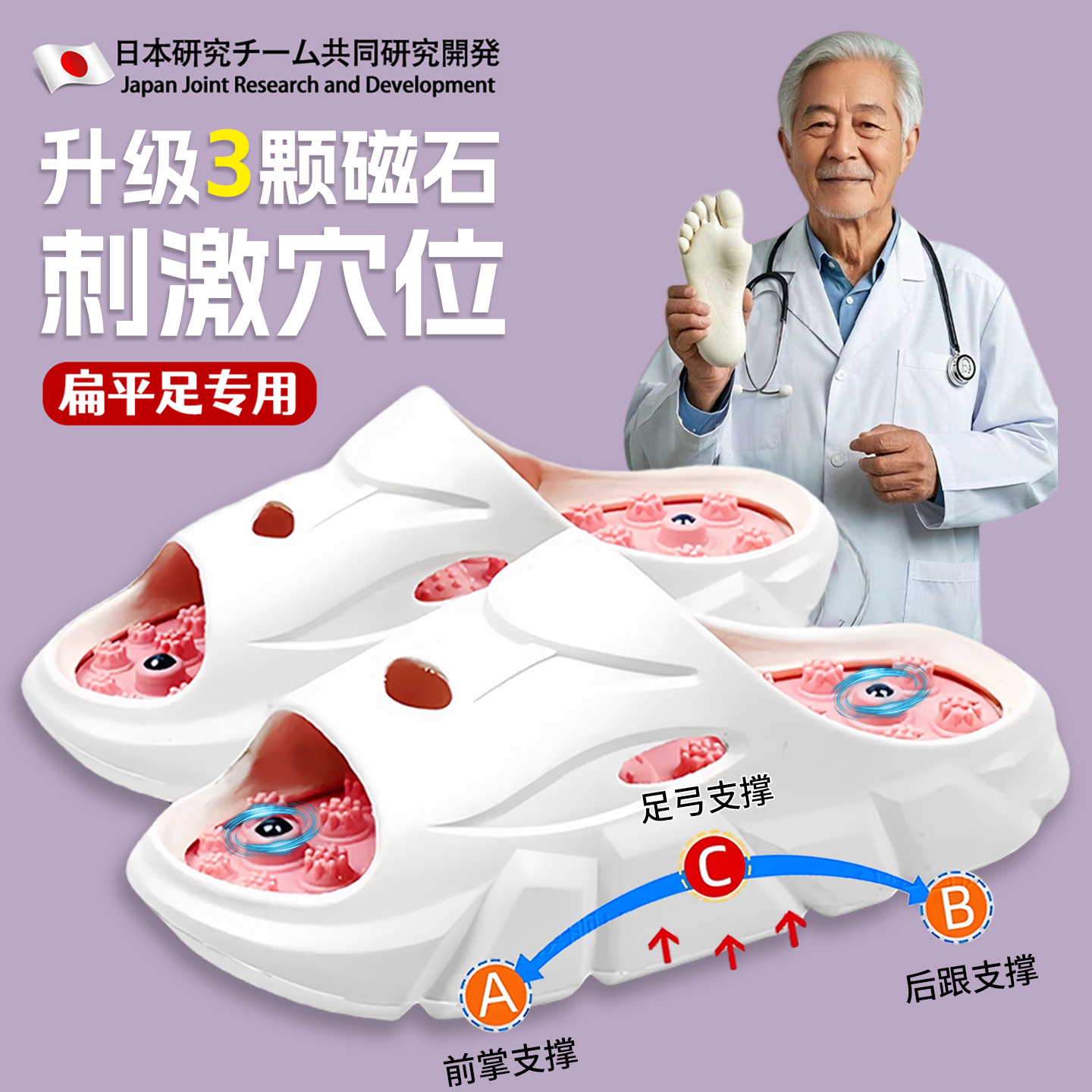 日本製フットマッサージスリッパ 磁気指圧プレート 2025年新作 メンズ・レディース フットマッサージ 足ツボ 浚渫経絡