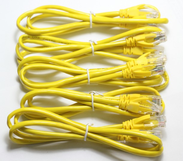 Cost Net Route Twisted Pair Internet Jumper Finished Yellow 8 Core Short Network Route With Crystal Head 1 m Mesh Routes