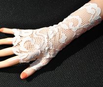 Extended stretch lace half finger gloves driving non-slip performance etiquette Hip-hop sunscreen sailor dance fingerless gloves