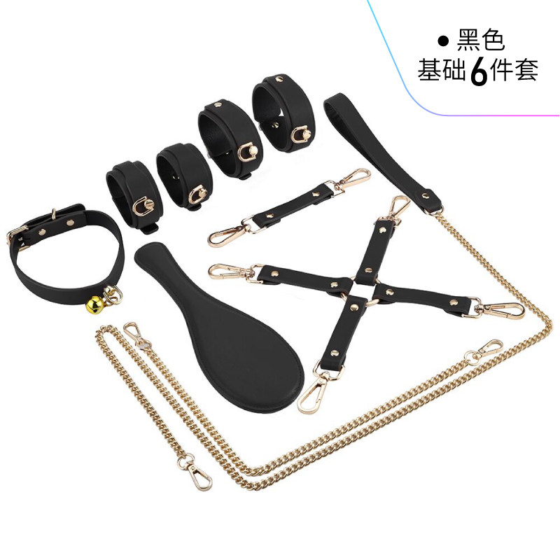 Sex leather SM punishment suit Couple femdom flirting alternative toys Hands and feet handcuffs milk clip Adult products
