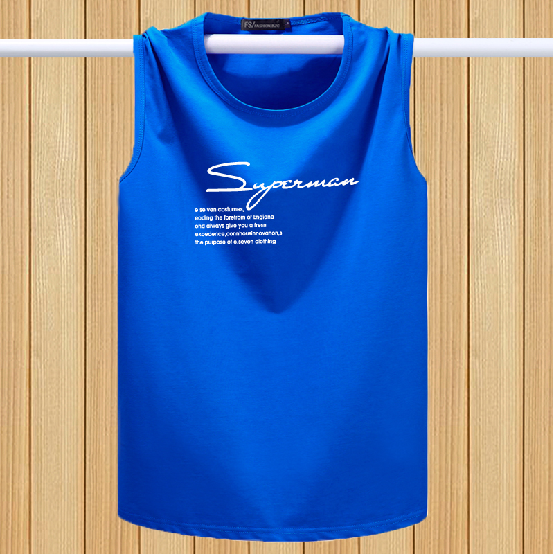 Nam rộng vai tay T-shirt Student Lycra bông mỏng nhanh khô đổ mồ hôi vest thể thao lớn tập thể dục chạy vết sưng