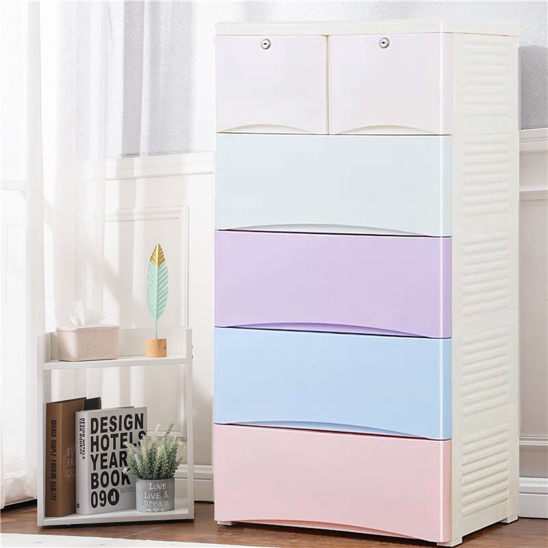58*40cm solid color thickened king-size children's drawer storage cabinet Plastic chest of drawers sundries storage cabinet