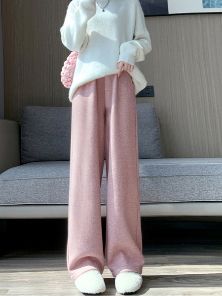 Maternity Autumn Pants for Spring and Autumn, Wide-Leg Pants for Outdoor Wear, Faux Cashmere, Casual Drapey Straight-Leg Pants, 2023 New Style — 4
