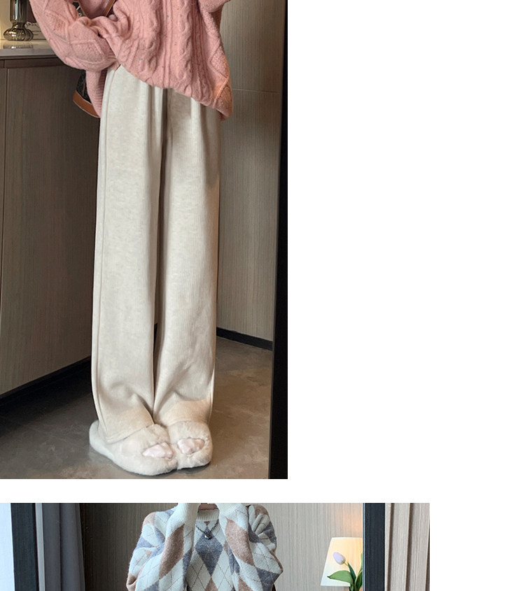 孕妇秋装裤子春秋季外穿阔腿裤仿羊绒休闲垂感直筒糯米裤2023新款 — 33