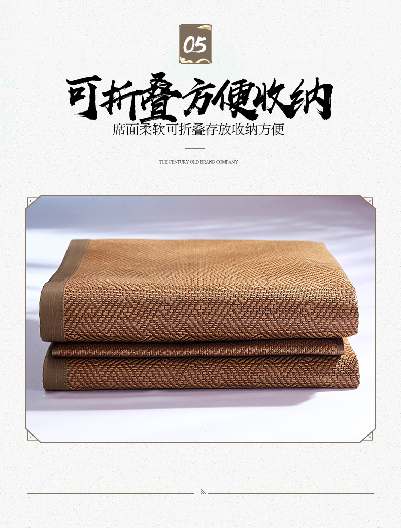 mây dày chỗ ngồi ba mảnh gấp mat 1.8m 1,5m giường sinh máy lạnh duy nhất trong mùa hè lụa băng mat 1.2 - Thảm mùa hè nệm nước chống loét