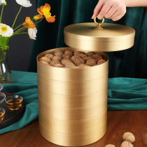 Brass Pu-erh containing box upscale tea cake packaging box Home white tea tea leaf jars sealed storage tanks empty gift boxes