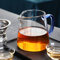 Fair cup thickened glass heat resistant transparent tea filter side treat fair cup korn tea with accessories utilital tea cup