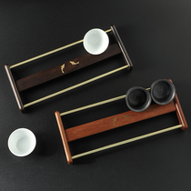 Gongfu tea cup containing shelf Monolayer Airing cup holder tea set Drain Shelf Solid Wood Cup Totea Table Tea Table Accessories