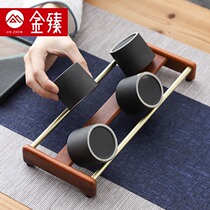 Teacup stand Copper wood Kung Fu tea storage rack Teacup pad accessories Storage rack Drying cup drain rack Tea making tools