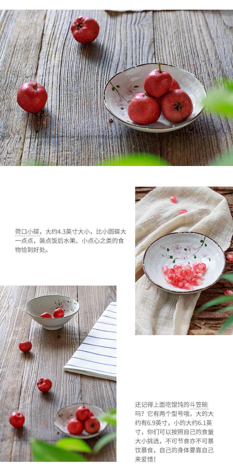 Boss the month spend quit Japanese cherry blossom put tableware creative household ceramic bowl dish dish dish frame long dish bowl rainbow such use