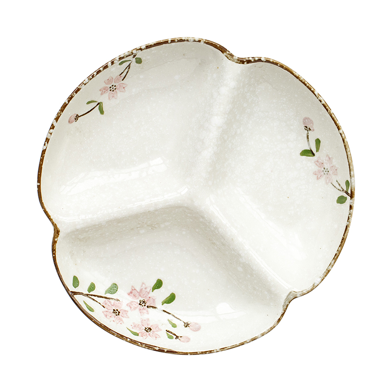 Boss the month spend quit Japanese cherry blossom put tableware creative household ceramic bowl dish dish dish frame long dish bowl rainbow such use