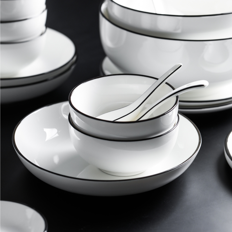 Boss every wall contracted tableware suit household ceramic bowl dish dish fish dish to eat bowl bowl dish plate