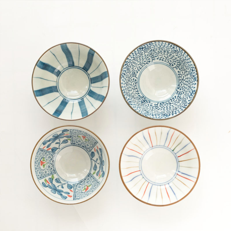 Boss in the rain lane Japanese hat to rice bowl of originality and wind under the glaze color of household ceramics high small bowl of soup bowl