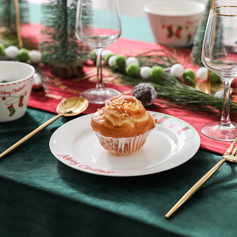 Boss in joyous ode Christmas dessert plate tableware suit, lovely creative household ceramics western - style food plates dishes