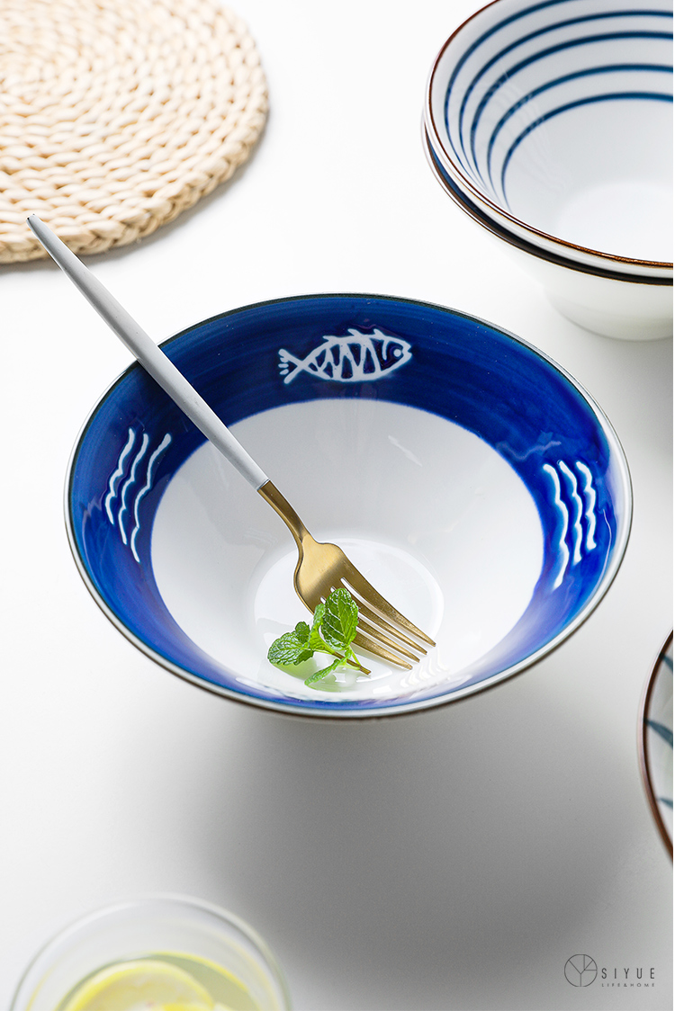 Boss the month Liao Re Japanese large pull rainbow such use ceramic eat noodles bowl household noodles hat to a soup bowl