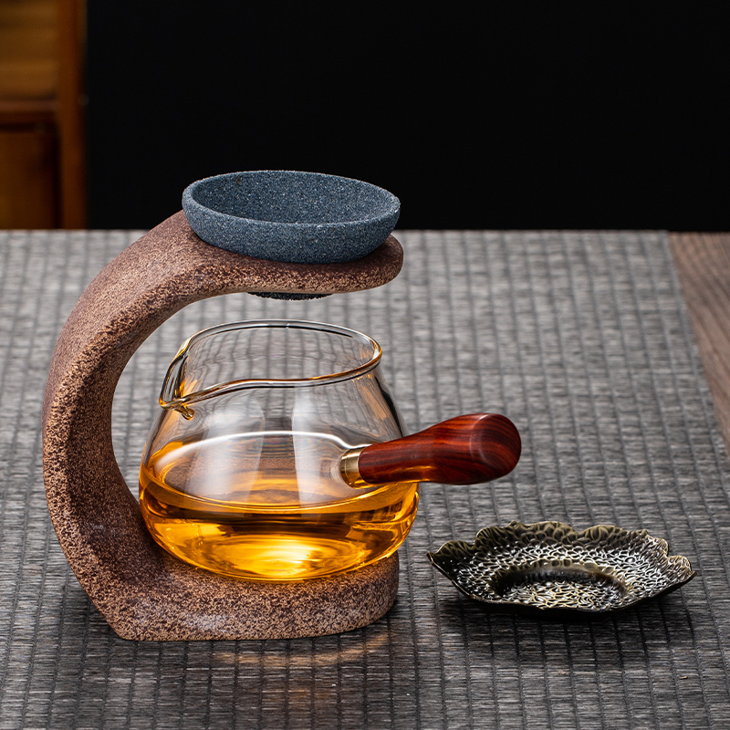 Small No Hole Teapot + Base + Coarse Pottery Easy Bubble Frame + Side Handle Fair CupCoronal hair No hole Tea drain net suit Tea filter screen Kung Fu Tea parts Tea filter originality Tea drain Tea filter