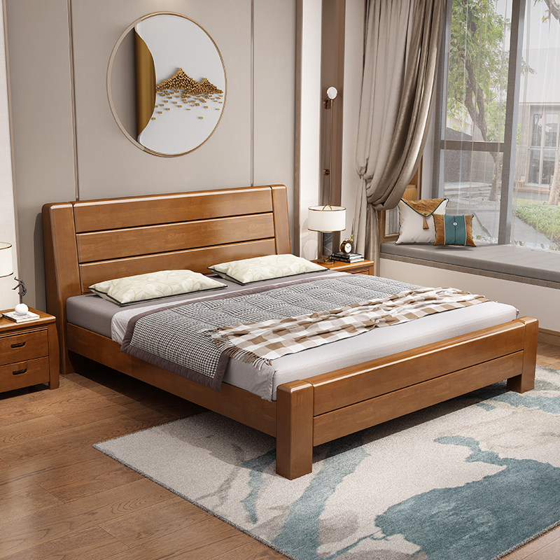 Walnut colored single bed