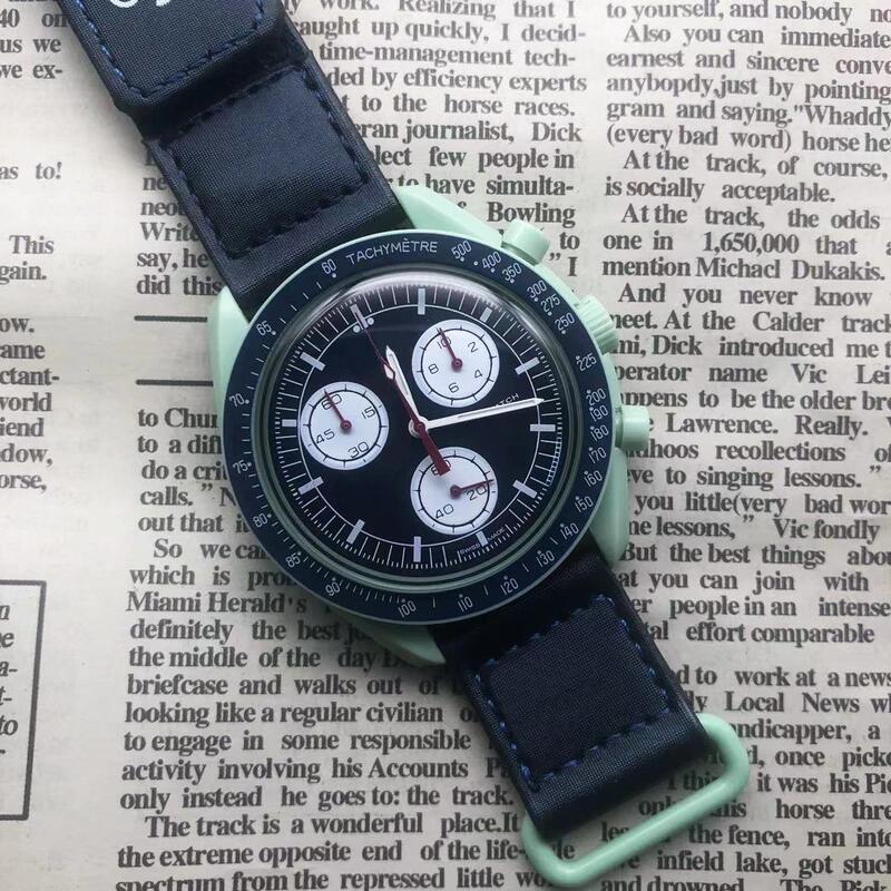 Cross-Border Popular Moon and Mercury Co-Branded Planet Space Watch Chronograph Six-Hand Quartz Watch Is Hot-Selling