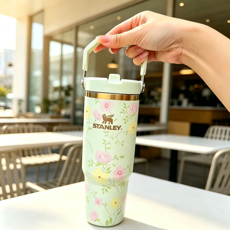 Stanley/Stanley Retro Floral Series Giant Portable Insulated Cup, Handy Cup, Car Gift Water Cup
