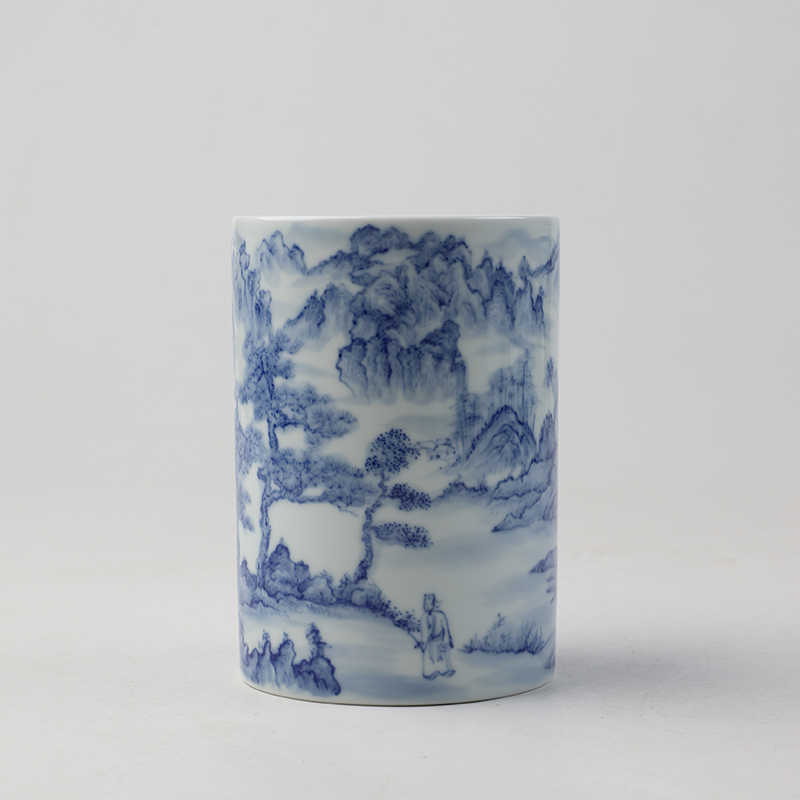 ○中国 青花雲龍文壺 筆筒？○ 骨董陶磁器一般 陶芸 【公式通販】