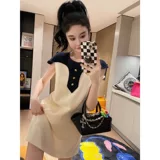 Ретро платье без рукавов, юбка, французский стиль, изысканный стиль, яркий броский стиль, в стиле Шанель, подходит для подростков