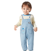 (Same style in the mall) Balabala Boys Autumn Suit Baby Two-piece Overalls Comfortable Western and Fashionable