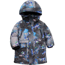 Balabala childrens clothing boys down jackets girls baby autumn and winter mid-length childrens goose down warm childrens extreme cold