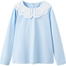 Balabala childrens clothing girls T-shirts long-sleeved autumn tops medium and large childrens fashionable childrens bottoming shirts