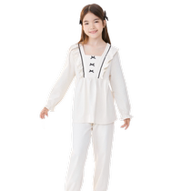 Balabala girls pajamas set cotton autumn new childrens big childrens baby home clothes soft and sweet princess