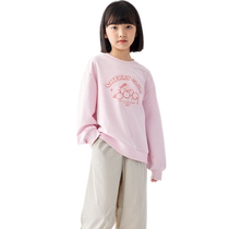 Balabala childrens sweatshirt girls 2024 spring and autumn new style medium and large childrens sweet round neck long-sleeved top