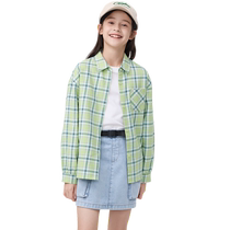 Bala Bala Children Long Sleeve Shirt Girl 2024 Spring loaded baby Big Boy Plaid Printed Sweet and Tidal Lining Clothes