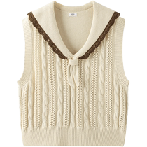 (Same style in the mall) Balabala Childrens Clothing Childrens Vest 2024 New Autumn Clothing Girls Knitted Vest Trendy