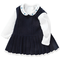 Barabara fille costume automne bébé tissu deux pièces dair exquis de locéan style français confort et mode