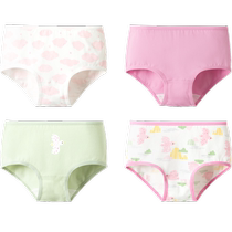 Balabala girls underwear cotton boxer type A childrens baby triangle shorts skin-friendly cute and sweet four-pack