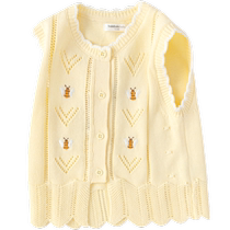 (Same style in the mall) Balabala baby vest girls waistcoat autumn outer wear 2024 new style warm and exquisite