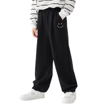 Balabala childrens clothing boys pants 2024 autumn clothing big childrens casual pants girls trousers are skin-friendly comfortable and trendy