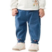 (Same style in the mall) Balabala baby pants baby bud pants girls jeans 2024 new autumn wear