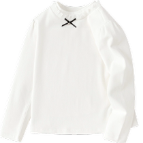 (Same style in the mall) Balabala childrens clothing childrens long-sleeved T-shirt 2024 autumn clothing girls knitted sweet tops