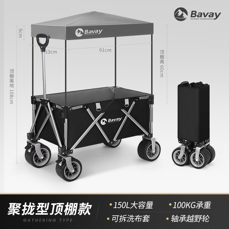 Bavay系列【黑色】+车用天幕+双刹车+有轴承