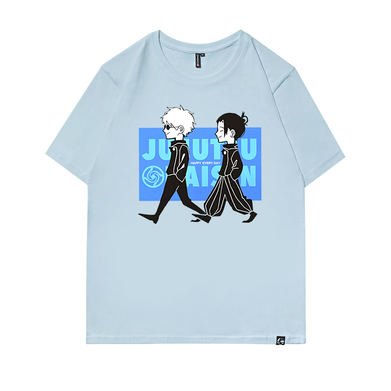 For Two - Grey BlueSpell jointly T-shirt Short sleeve Article 5 Realization Animation surrounding solar system quadratic element Cartoon Compassionate Half sleeve men and women clothes