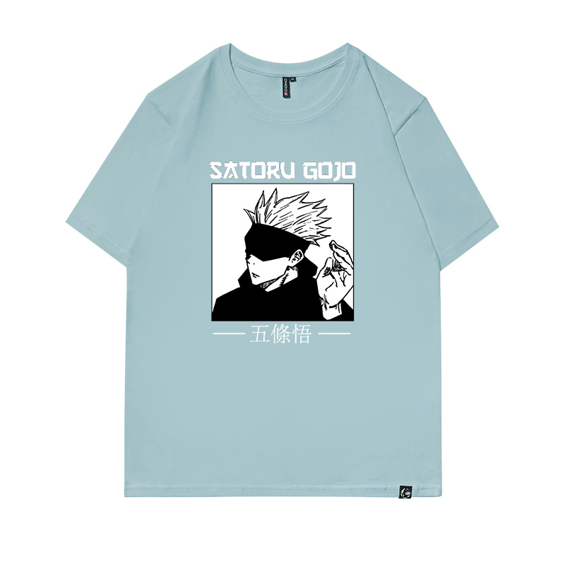 Five Lines - Grey BlueSpell periphery T-shirt Short sleeve Article 5 Realization comic Cartoon Chaopai jointly T-shirt Half sleeve cotton summer new pattern male