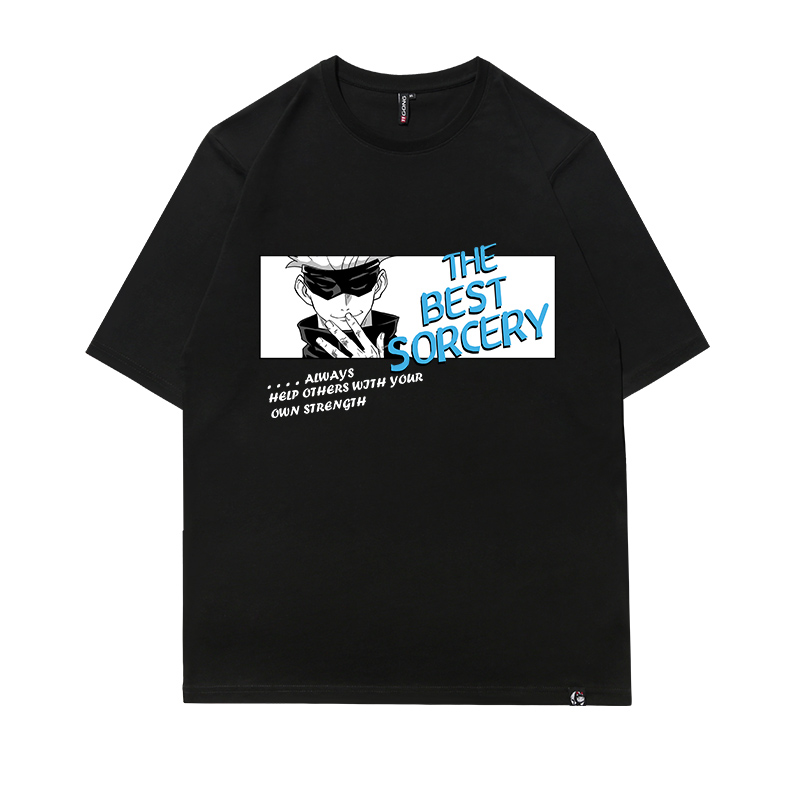 Rectangle English - BlackSpell periphery T-shirt Short sleeve Article 5 Realization comic Cartoon Chaopai jointly T-shirt Half sleeve cotton summer new pattern male