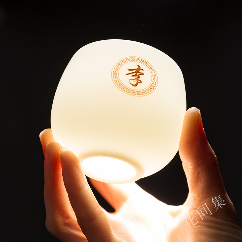 Master Cup Single Baby Family Language Produce Tea Cup Men and Women Artisan Yu White Ceramic Kunfu Tea Cup