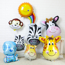 Childrens birthday party aluminum foil balloon arrangement decoration children cute cartoon baby animal aluminum film balloon