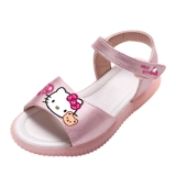 Сандалии, мультяшные летние модные туфли для принцессы на липучке, из натуральной кожи, мягкая подошва, подходит для подростков, 2020